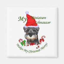 Miniature Schnauzer Christmas Gifts Magnets