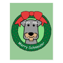 Miniature Schnauzer Christmas Post Cards