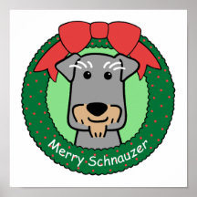 Miniature Schnauzer Christmas Print