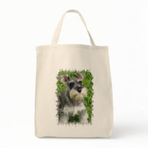 Miniature Schnauzer Grocery Tote Canvas Bag