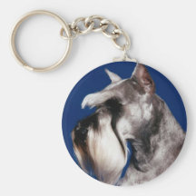 Miniature Schnauzer Head Study Keychains