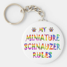 Miniature Schnauzer Rules Fun Keychains