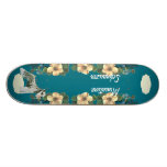 Miniature Schnauzer - Turquoise Floral Design Skate Decks