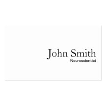 Minimal Plain White Neuroscience Business Card