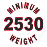 Minimum Weight 2530 Round stickers