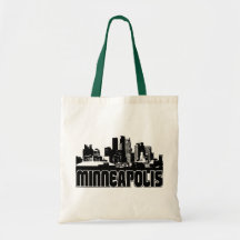 Minneapolis Skyline Tote Bags