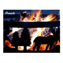 Minnesota Campfire Postcard