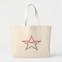 Minnesota in a star. canvas bags
