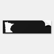 Minnesota in White and Black Bumper Stickers
