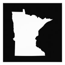 Minnesota in White and Black Personalized Announcements