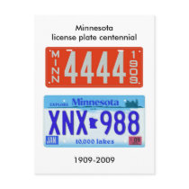 Minnesota license plate centennial post cards