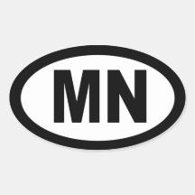 Minnesota - sheet of 4 oval car stickers