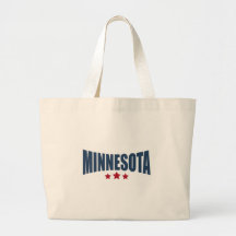 Minnesota Three Stars Design Canvas Bag