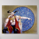 Minotaur with Mosaic Print