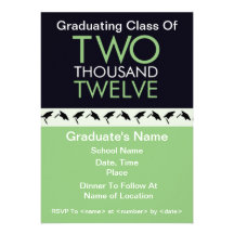 Mint and Blue Class of 2012 Graduation Invitations