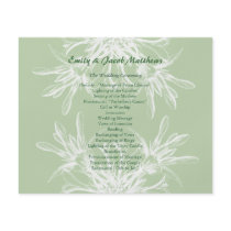 Mint and White Floral Wedding Program