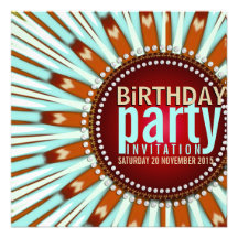 Mint Bohemian Sunshine flower Birthday Party Personalized Invites