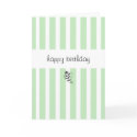 Mint Candy Stripes Birthday Card