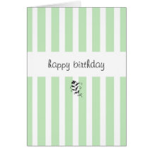 Mint Candy Stripes Birthday Card