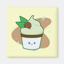 Mint Chip Cupcake Refrigerator Magnet