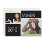 Mint color block photo graduation announcement