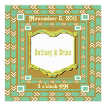 Mint & Gold Invitation