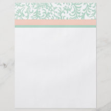 Mint Green and Peach Pink Floral Pattern Personalised Flyer
