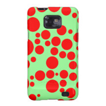 Mint Green and Red Randomized Polkadot Pattern Galaxy S2 Covers