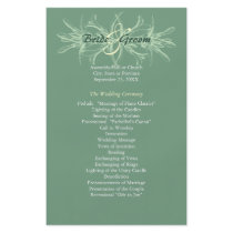 Mint Green and White Floral Wedding Program