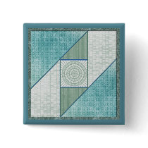 Mint Green & Blue Attic Window Quilt Square