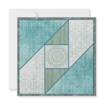 Mint Green & Blue Attic Window Quilt Square