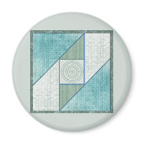 Mint Green & Blue Attic Window Quilt Square