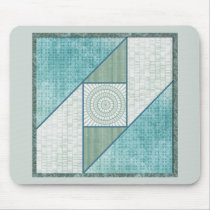 Mint Green & Blue Attic Window Quilt Square