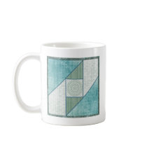 Mint Green & Blue Attic Window Quilt Square Coffee Mugs