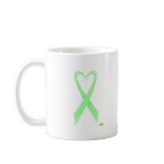 Mint Green Heart Shaped Awareness Ribbon Mugs