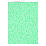 Mint Green Leopard Print Pattern. Greeting Card