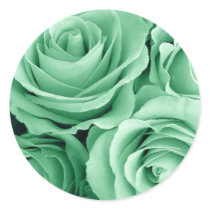 MINT GREEN Roses - Wedding Envelope Seal Sticker