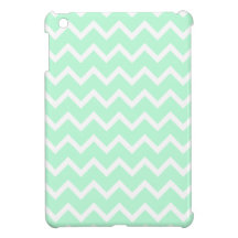Mint Green Zigzag Stripes. iPad Mini Covers
