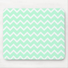 Mint Green Zigzag Stripes. Mouse Pads