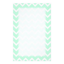 Mint Green Zigzag Stripes. Personalized Stationery