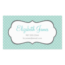 Mint Polka Dot Business Card