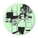 Mint Retro 50's Housewife in the Kitchen magnets