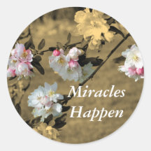 Miracles Happen Blossoms Motivational Sticker