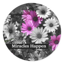 Miracles Happen Daisies Inspirational Sticker