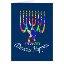 Miracles Happen Menorah Cards