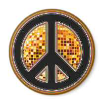MIRROR BALL PEACE SIGN
