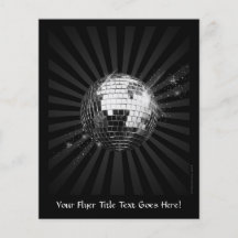 Mirror Disco Ball on Black Flyer Design