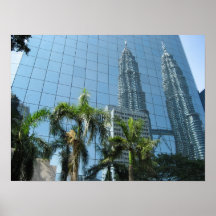 Mirrored Petronas Towers Posters