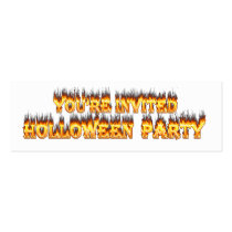 Mis Spelled Holloween Party Invitations in fire Business Card