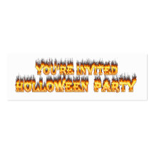 Mis Spelled Holloween Party Invitations in fire Business Card